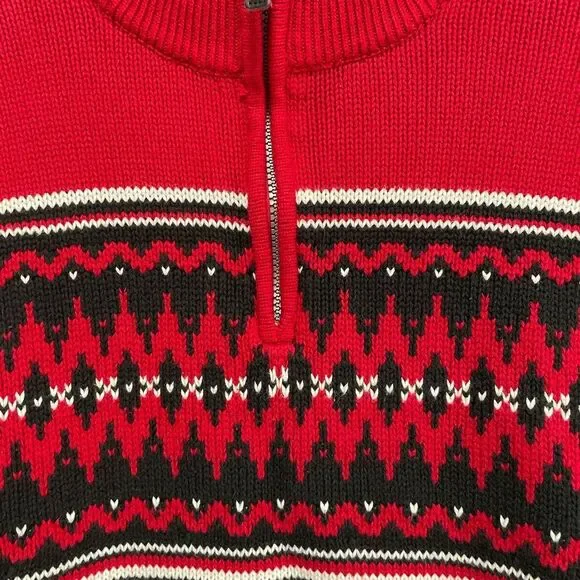 Chaps Sweater zip neck, patterned, winter, Christmas size XL, EUC - Picture 2 of 4